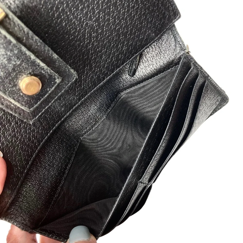 Authentic GUCCI Black Canvas & Leather Guccisima Monogram Long Carryall Wallet_8